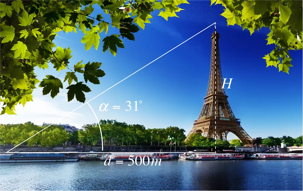 Finding the height of Eiffel Tower.